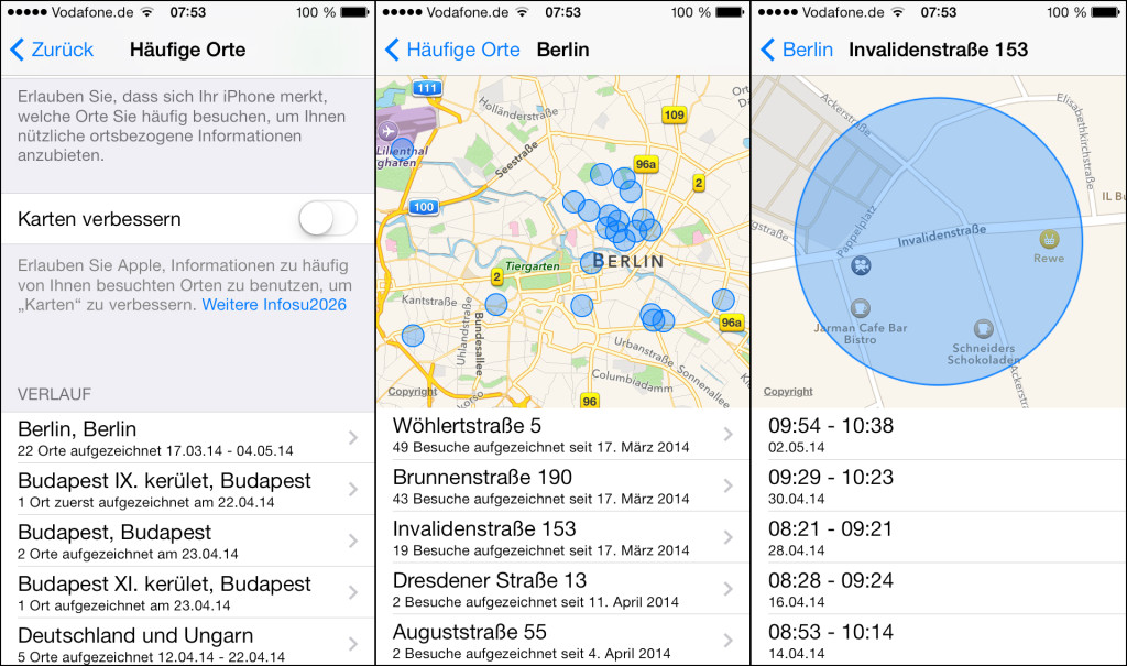 So schaltet man in iOS7 Frequent Locations ab