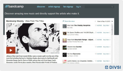 Online community for the distribution of cultural goods: Bandcamp